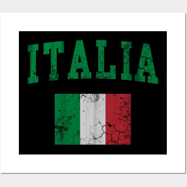 Vintage Italia Flag Italy Italian Italiano Wall Art by E